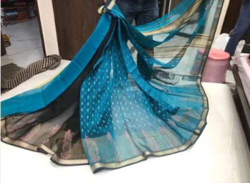 Maheshwari Silk Printed Half Half Saree by Pawar Exclusive