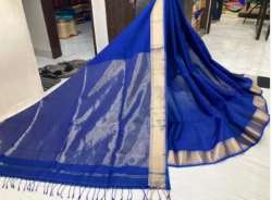Tissue Silk pallu maheshwari saree