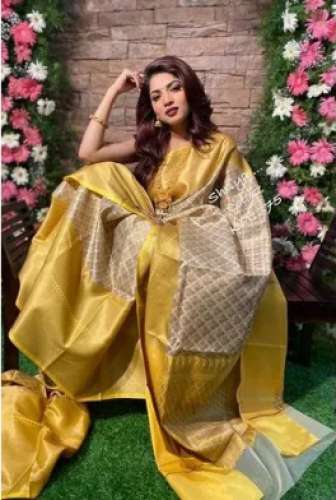 Ladies Semi Katan Soft Silk Saree by The banaras silk