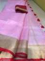 Formal Wear Pure Linen Plain Saree  thumb 1