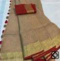 Formal Wear Pure Linen Plain Saree  thumb 2