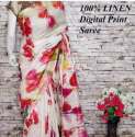 Stylish Pure Linen Digital Printed Saree  thumb 2