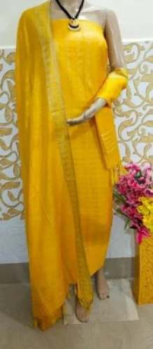 Trendy Handloom Katan Slub Dress Material  by CK Handloom