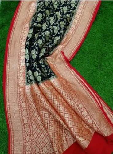 Heavy Zari Work Khaddi Georgette Banarasi Saree 