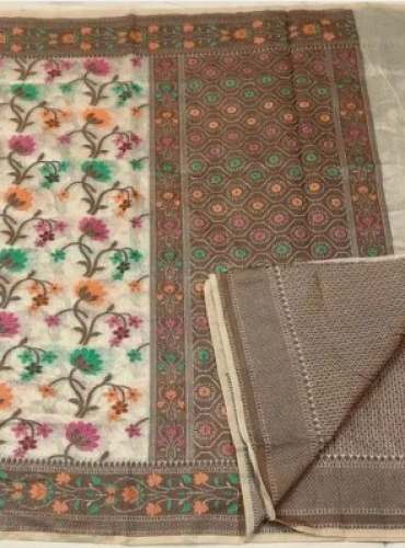 Fancy Dyeable Banarasi Cotton Saree  by Waqar Estate
