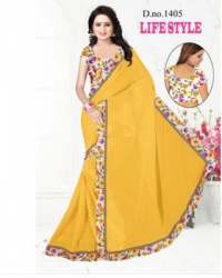 Formal Wear YelloW Lace Border Saree