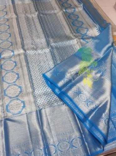 Kancheepuram Silk Pure Silver Zari Saree 