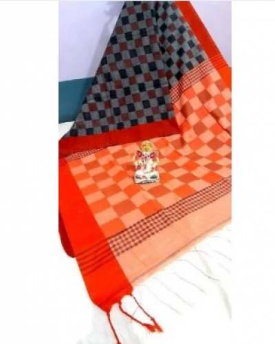 Checks Design Cotton Handloom Saree  by Bharati Textile