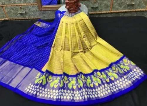 Festival Wear Ikat Silk Lehenga  by Sai Krishna Ikkat Handloom Saree