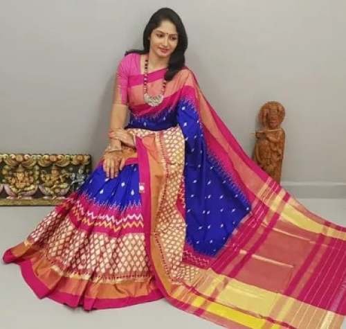 Handloom Ikat Tissue Silk Saree  by Sai Krishna Ikkat Handloom Saree