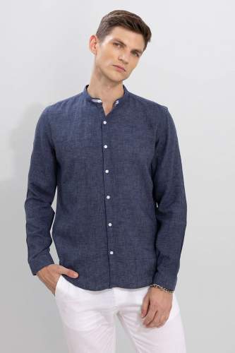 VENEZYA-MENS SHIRT-NAVY by LOZBEE