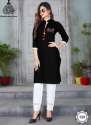 stand-collar-neck-black-formal-kurti-pant-set