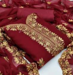 Festive Wear Embroidered Georgette Dress Material