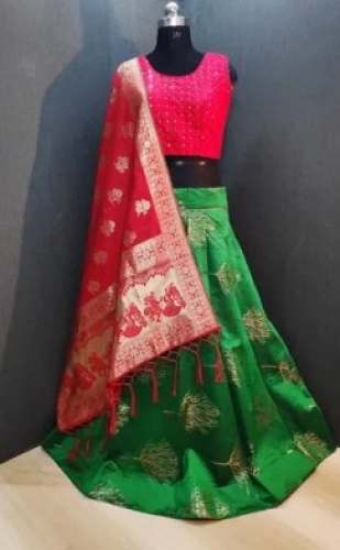 Festive Wear Silk Brocade Lehenga Choli by Riyu Enterprise