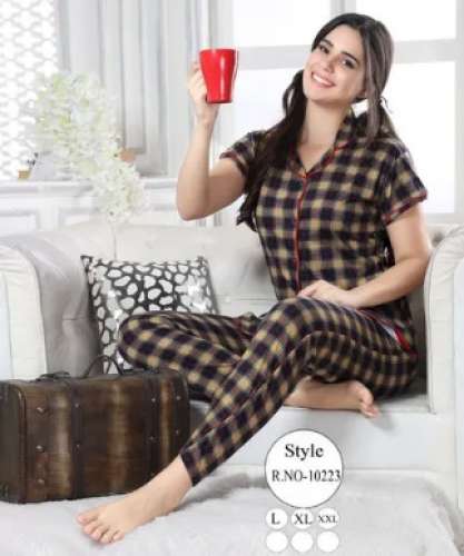 Ladies fancy Checks Night Suit by Muskan Textile