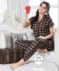 Ladies fancy Checks Night Suit