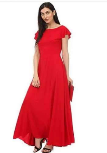 Ladies red and black Party wear Dress by Radhamadhav Enterprise