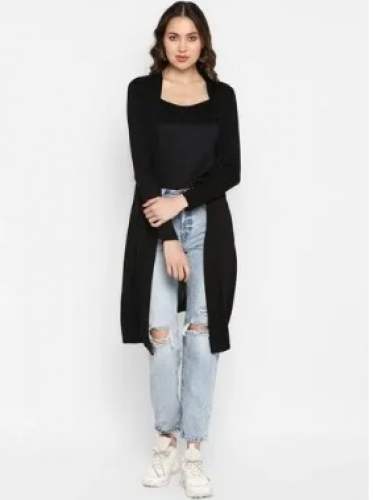 Plain Full Sleeve Black Shrug For Girls  by Maryam Enterprises