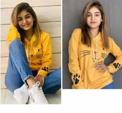 Yellow Girls Hoodies  by Maryam Enterprises