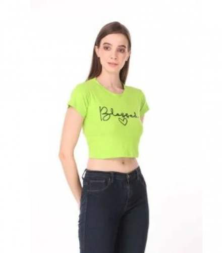 Round Neck Girls Crop T shirt 