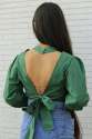 Stylish Green Backless Crop top  thumb 1