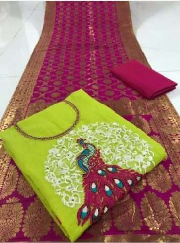 Festive Wear Dress Material With Banarasi Dupatta  by F3Fashion