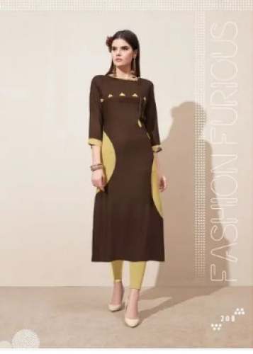 Regular Wear Straight Rayon Kurtis  by F3Fashion