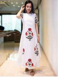 Designer White Girls Readymade Dress 