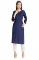 office-wear-plain-blue-kurti