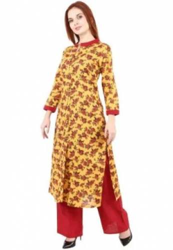 Stand Collar Kurti With Palazzo pant  by Kaina Creations