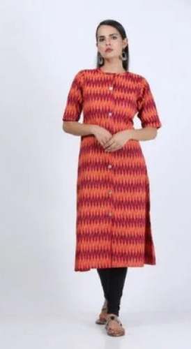 Straight Printed Cotton Flex Kurti  by Kaina Creations