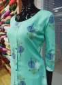A Line Round Neck Sea Green Kurti thumb 1