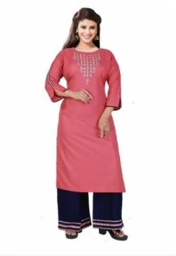 Miss Chic Fab Rayon Kurti Palazzo Set  by Miss Chic Fab