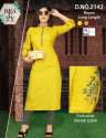 Stand Collar Neck Rayon Straight Kurti