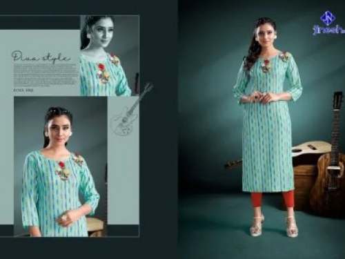 Formal Wear Straight Rayon Kurti-Anaika  by Bajarang Fashion