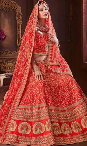 All Over Embroidered Red Dulhan Lehenga Choli by Lalpotu Collection