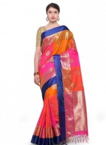 Trendy Multi Color Silk Cotton Saree  by Lalpotu Collection