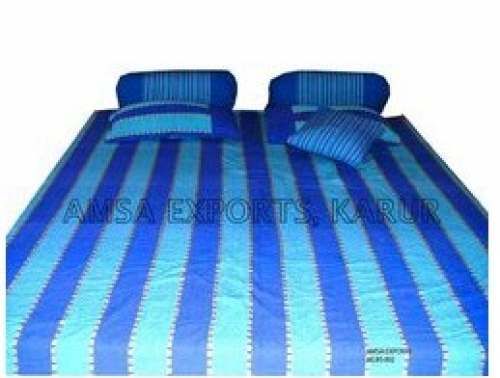 Blue Striped Design Bed Linen  by AMSA Exports