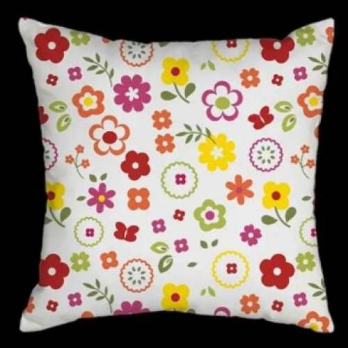 Flower Printed Square Cushion Cover by Velava Fashion Textile