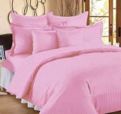 Plain Self Strips Hotel Bed Sheet 