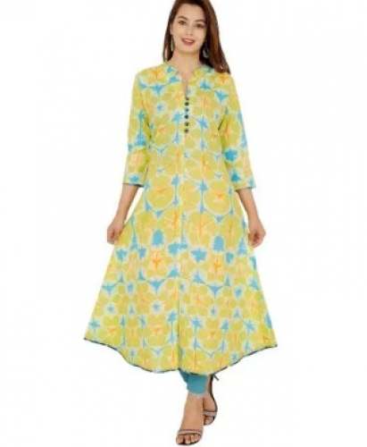 Baba Garments Rayon Stand Collar Kurti by Baba Garments