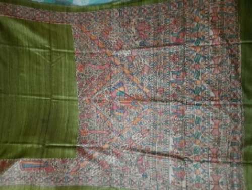 Beautiful Hand Printed Madhubani Silk Sarees
