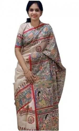 Pure Madhubani Silk Sarees With Bouse