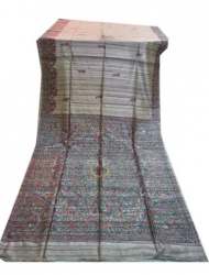 Pure Tussar Ghicha Madhubani Silk Saree