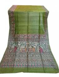 Tussar Gichï»¿a Madhubani Print Saree With Blouse