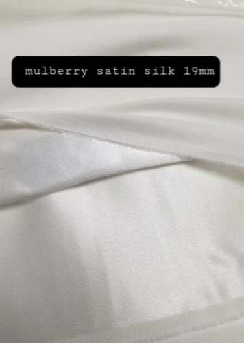 19/22 mm Plain Satin Mulberry Silk Fabric  by M Jiju Silk Mills