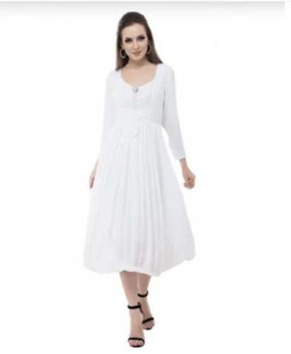 Ladies White Rayon Western Dress by EssenceOutfit India Pvt Ltd