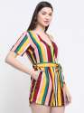 Multicolored Striped Wrap-Style Jumpsuit thumb 2
