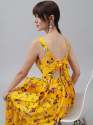 Party wear Yellow Frill Midi Dress  thumb 1