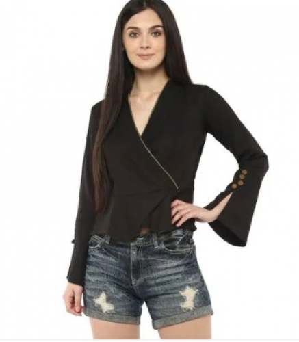 Plain Cotton V Neck Stylish Top 
